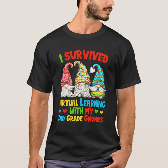 Jag överlevde virtuellt lärande med min andraklass t shirt (Framsida)