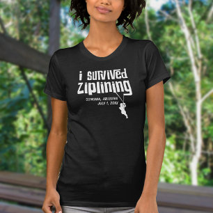Jag överlevde Ziplining-Anpassade T-shirt