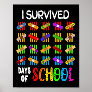 Jag Överlevt 100 dagar för skollärare och barn Gif Poster