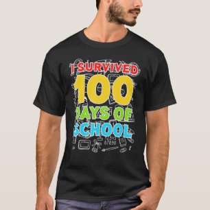 Jag Överlevt 100 dagar i skolan T Shirt Lycklig 10