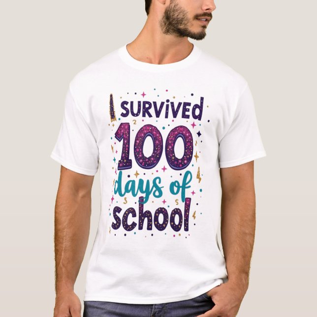 Jag Överlevt 100 dagar med skolenndesign T Shirt (Framsida)