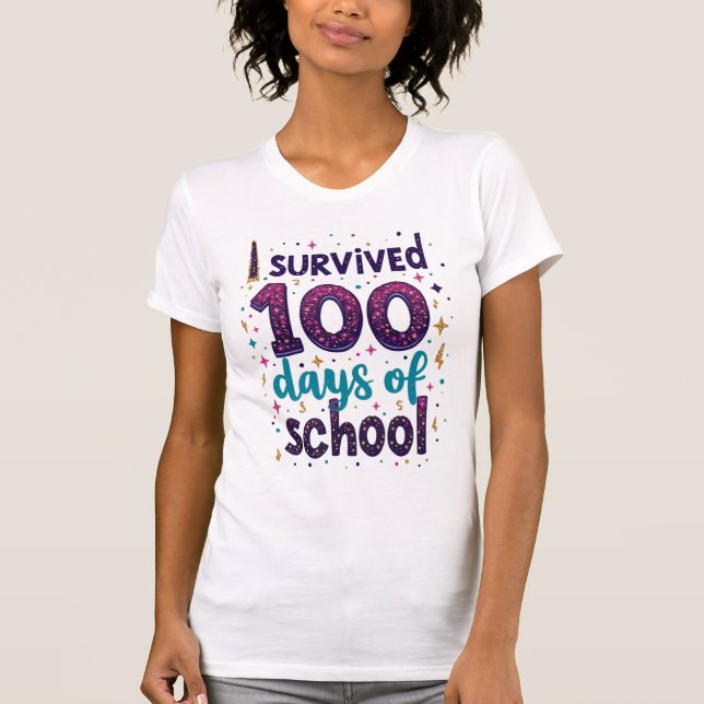Jag Överlevt 100 dagar med skolenndesign T Shirt (Framsida)