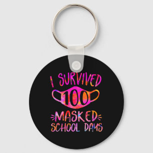 Jag Överlevt 100 Mask School Days Student eller Te Nyckelring