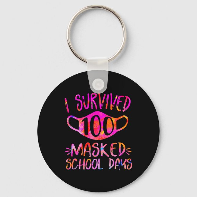 Jag Överlevt 100 Mask School Days Student eller Te Nyckelring (Framsida)
