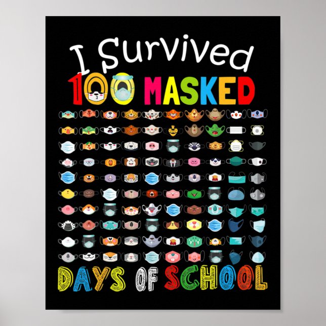 Jag Överlevt 100 maskdagar i 100 Roligtar i skolan Poster (Framsidan)