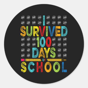 Jag Överlevt 100 skoldagar 100 skoldagar Runt Klistermärke