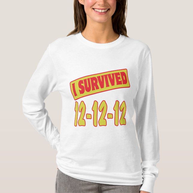Jag ÖVERLEVT 12-12-12 T-shirt (Framsida)