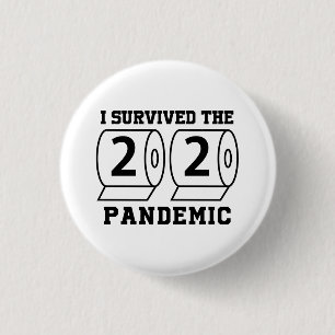 Jag Överlevt 2020 Pandemitoaletten Papper Funny Knapp
