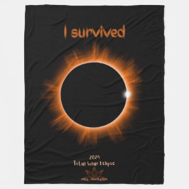 Jag Överlevt 2024 Solar Eclipse Fleece Blanket
