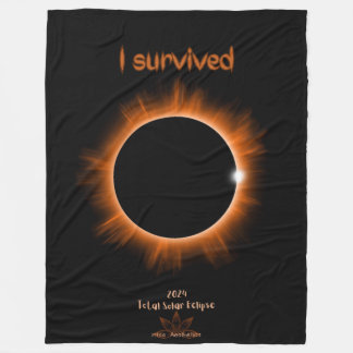 Jag Överlevt 2024 Solar Eclipse Fleece Blanket