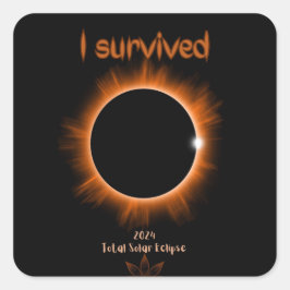 Jag Överlevt 2024 Solar Eclipse Sticker Fyrkantigt Klistermärke