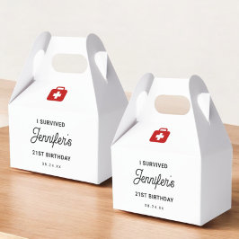 Jag överlevt 21:a födelsedagsljusssatsen. presentaskar