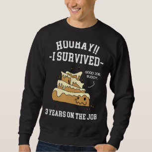 Jag Överlevt 3 år på jobbet 3 år Lång Ärmad Tröja