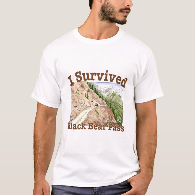 Jag Överlevt Black Bear Pass, Colorado T Shirt (Framsida)