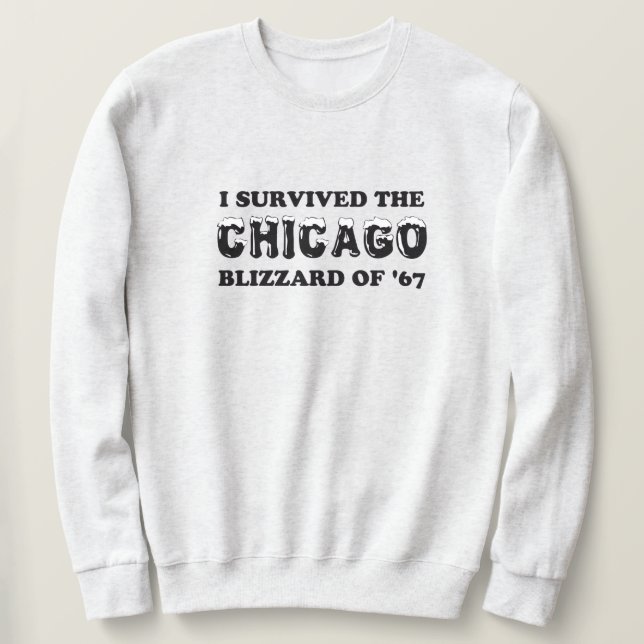 Jag Överlevt Chicago Snöstorm 1967. Långärmad Tröja (Design framsida)
