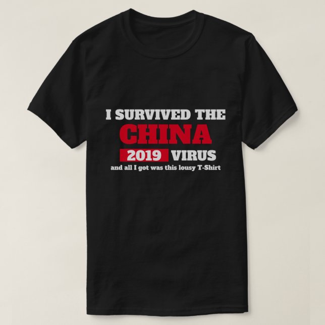 Jag Överlevt CHINAN Virus Covid 19 Coronavirus T Shirt (Design framsida)