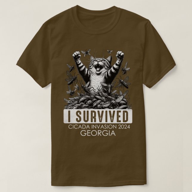 Jag Överlevt Cicada Invasion 2024 Georgia T Shirt (Design framsida)