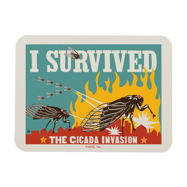 Jag Överlevt Cicada Invasion Magnet (Horisontell)
