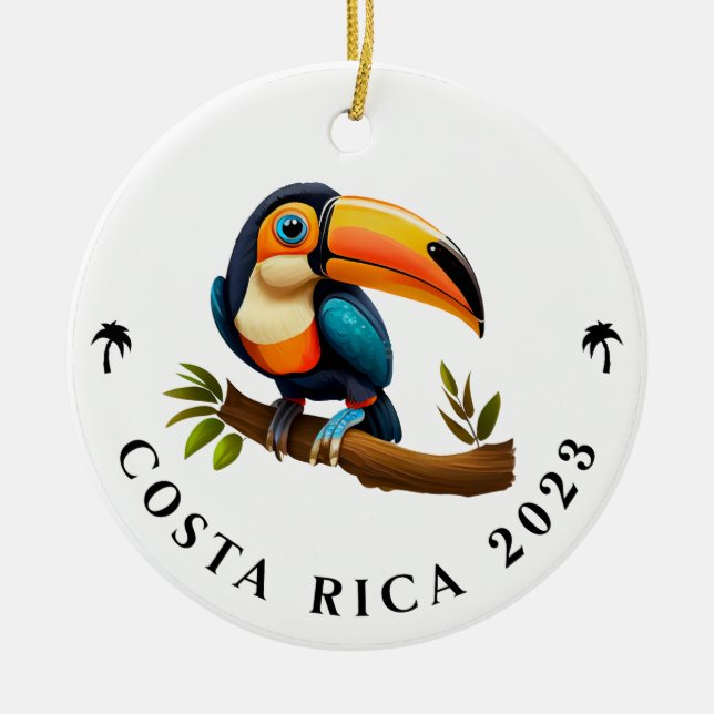 Jag Överlevt Costa Rica 2023 - Toucan Bird Ornamen Julgransprydnad Keramik (Framsidan)
