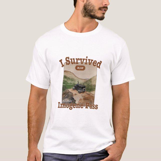 Jag Överlevt Imogene Pass, Colorado T Shirt (Framsida)