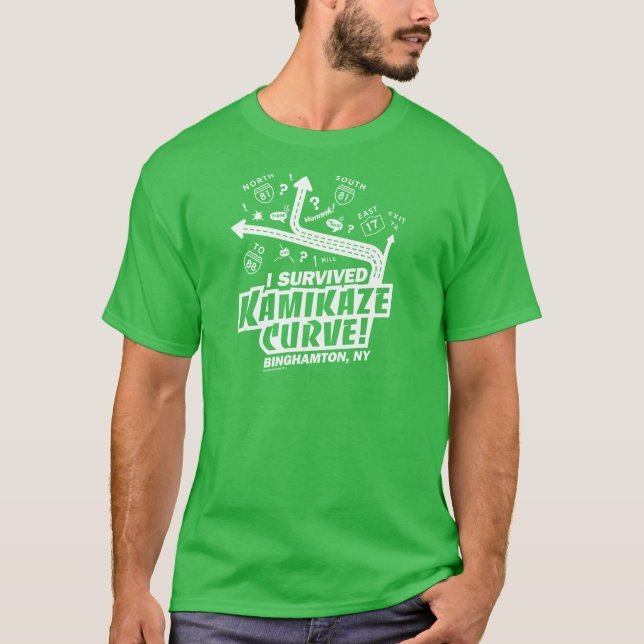 Jag Överlevt Kamikazi Curve! Binghamton, NY T-Shir T Shirt (Framsida)