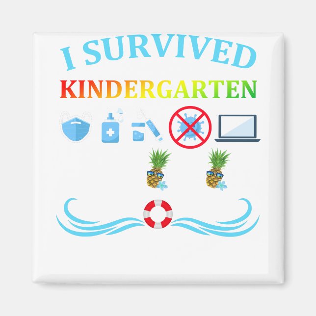 Jag Överlevt Kindergarten-klass 2021 Studenten Q Magnet (Framsidan)