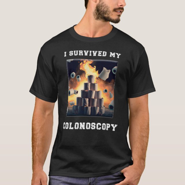 Jag Överlevt min Colonoscopy Survivor Hospital Pat T Shirt (Framsida)