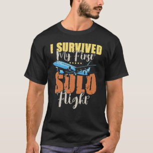 Jag Överlevt min första Solo Fligh New Pilot T Shirt
