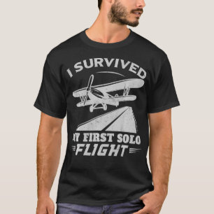 Jag Överlevt min första Solo Flight Pilot T Shirt