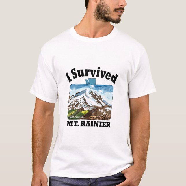 Jag Överlevt Mt Rainier, Washington T Shirt (Framsida)