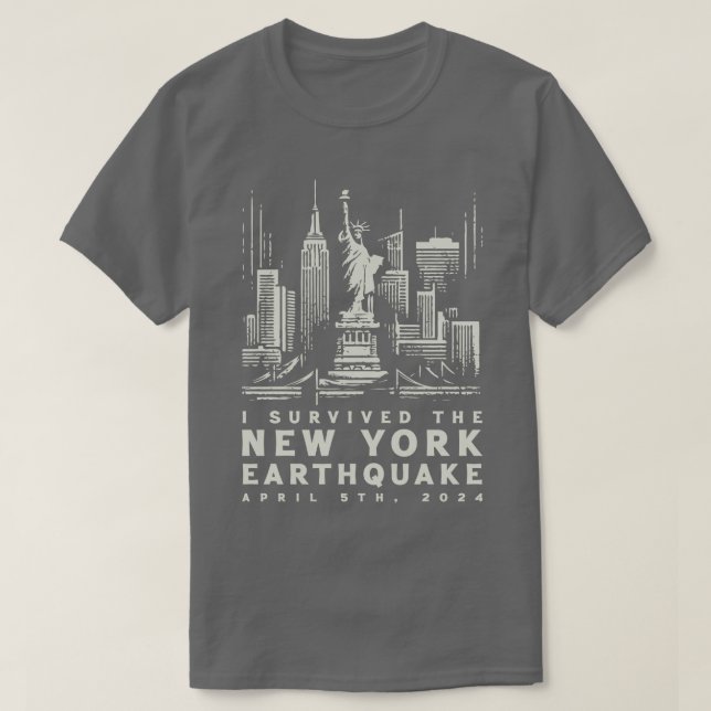 Jag Överlevt New York-jordbävningen T Shirt (Design framsida)