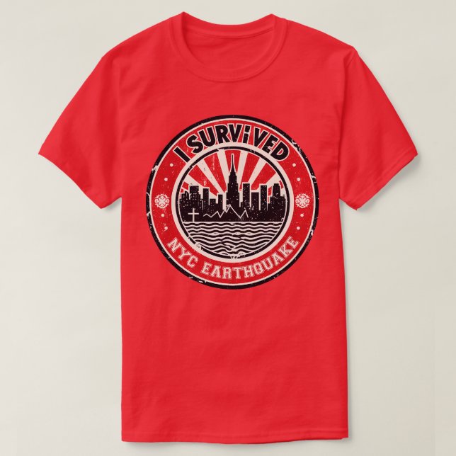 Jag Överlevt NYC-jordbävningen 2024 2 T Shirt (Design framsida)