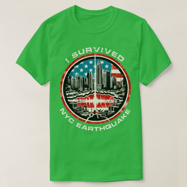 Jag Överlevt NYC-jordbävningen 2024 T Shirt (Design framsida)