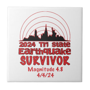 Jag Överlevt NYC-jordbävningen Quake Tri State 202 Kakelplatta