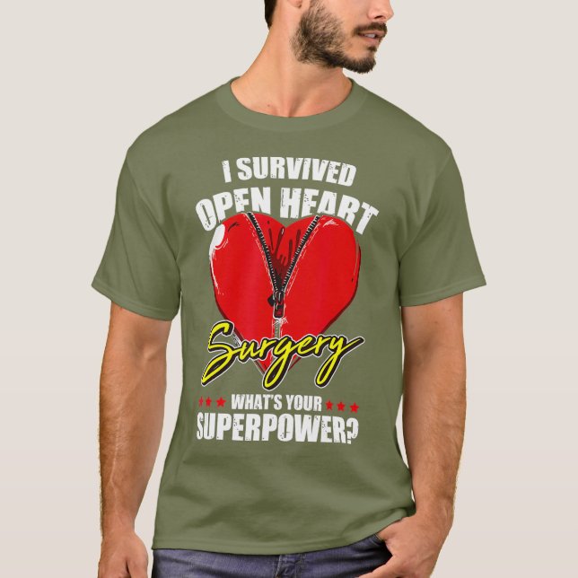 Jag Överlevt " open Heart Surgery " (återhämtning  T Shirt (Framsida)