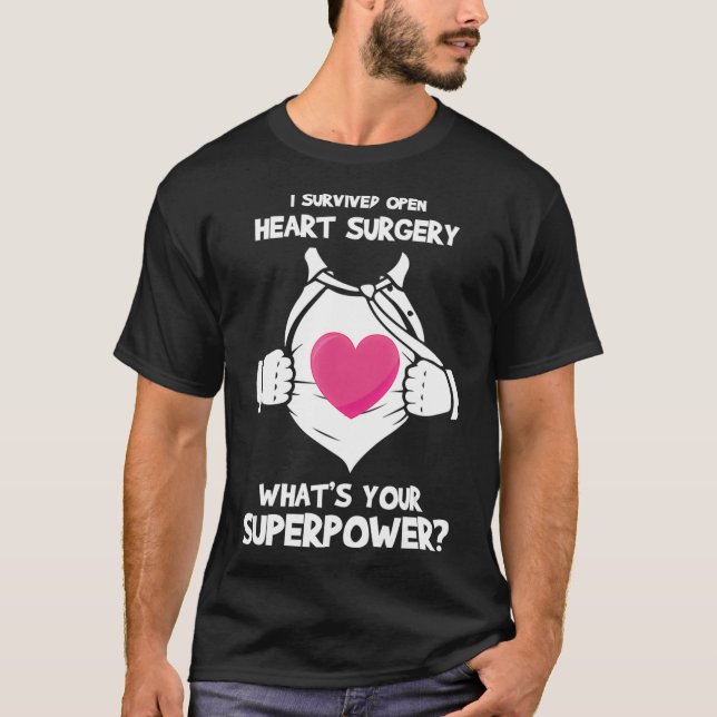 Jag Överlevt " open Heart Surgery " (återhämtning  T Shirt (Framsida)