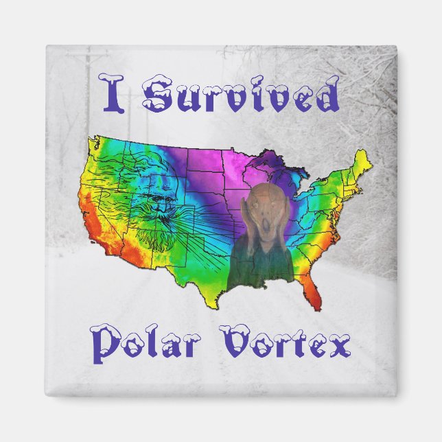 Jag Överlevt Polar Vortex Magnet (Framsidan)