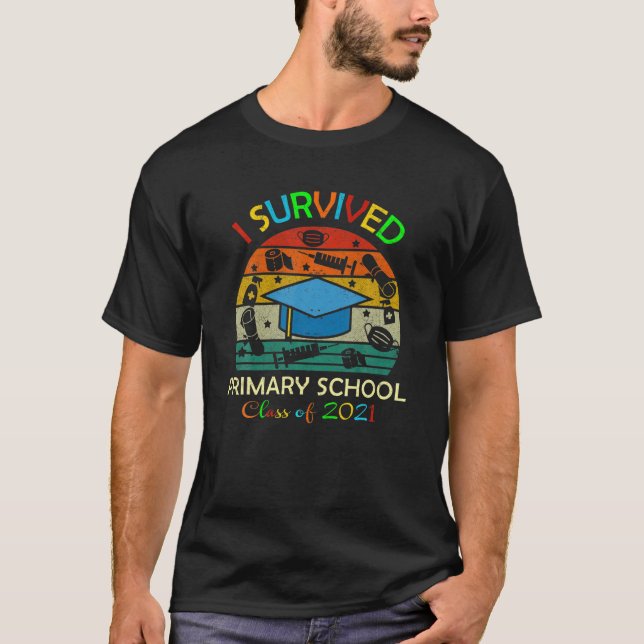 Jag Överlevt primärskolan Studenten 2021 T Shirt (Framsida)