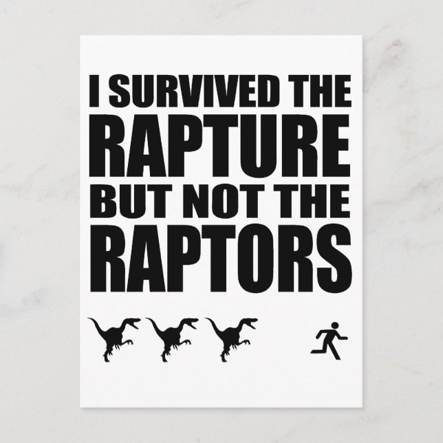 Jag Överlevt Rapture, men inte Raptorerna Vykort (Framsida)