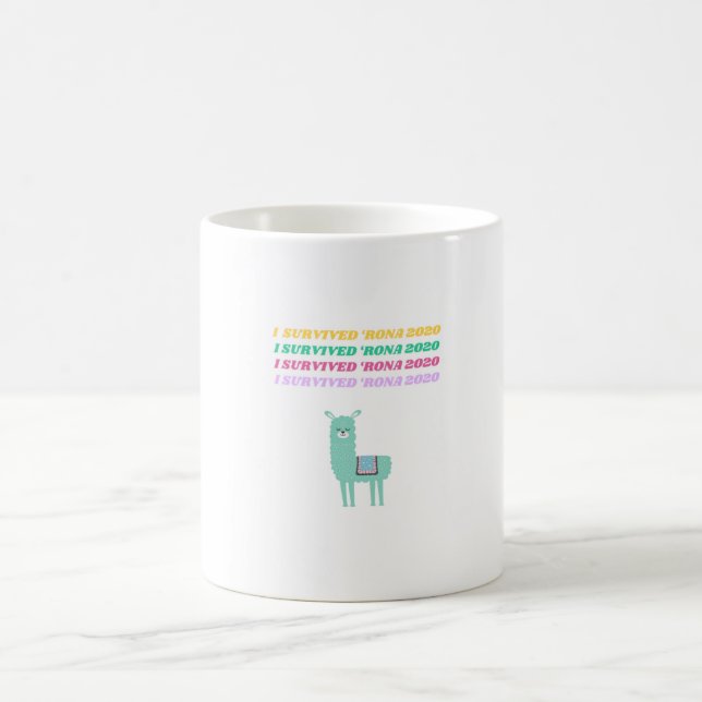 Jag överlevt"Rona 2020 Llama Kaffemugg (Center)