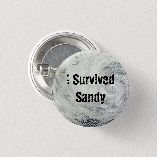 Jag Överlevt Sandy Button Knapp (Framsida & baksida)
