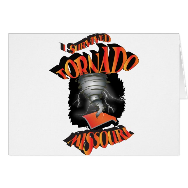 Jag Överlevt Tornadot Missouri Hälsningskort (Framsidan Horizontal)