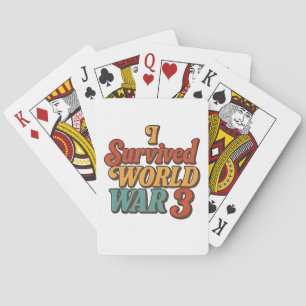 Jag Överlevt Världskrig 3 Funny Retro-Vintage Casinokort