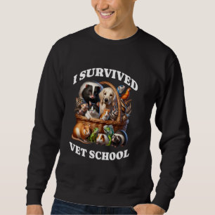 Jag Överlevt Vet School Basket of Animals Studente Lång Ärmad Tröja