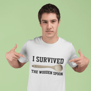 Jag ÖVERLEVT WOODEN SPOON, Lustigt T-shirts
