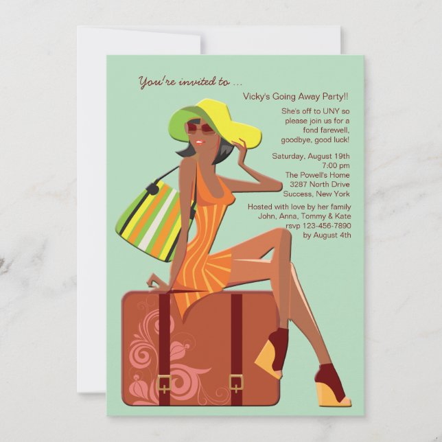 Jag packade min bag som går ut på Ebony-partiets i Inbjudningar (Framsida)