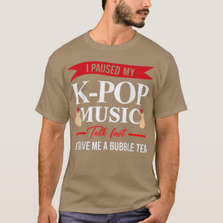 Jag pausade mitt k-pop musiklackbubbelte t shirt