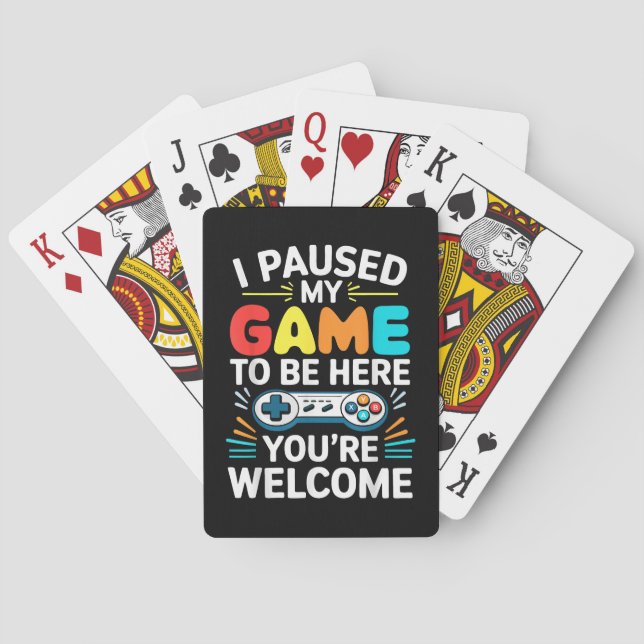 Jag pausade mitt spel att vara här Shirt Manar Wom Casinokort (Baksidan)