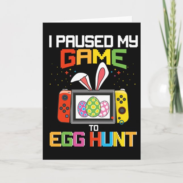 Jag Pausade Mitt Spel För Äggsökning Roligt Påsk S Kort (Framsida)