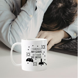 Jag pausade mitt spel för att vara här, gamerhumor kaffemugg